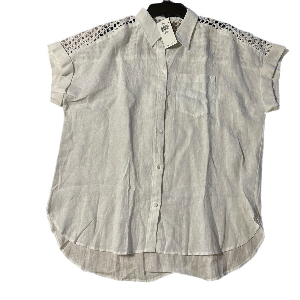 Ralph Lauren White Short Sleeve Boxy Button Down